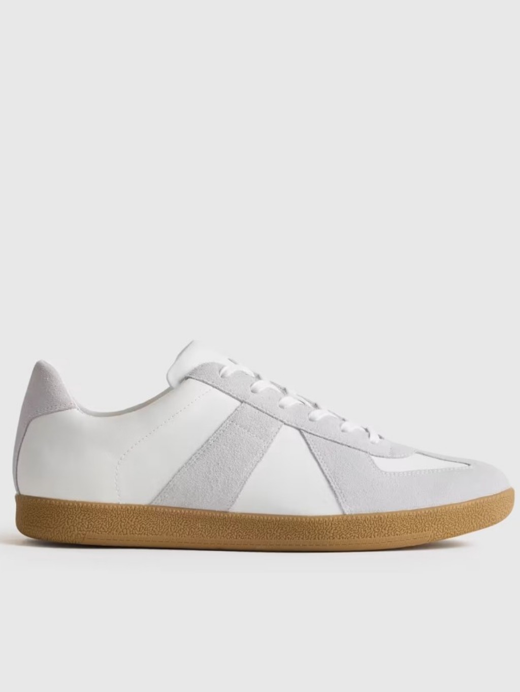 Quince Italian Leather & Suede Lifestyle Trainer - White, Grey
